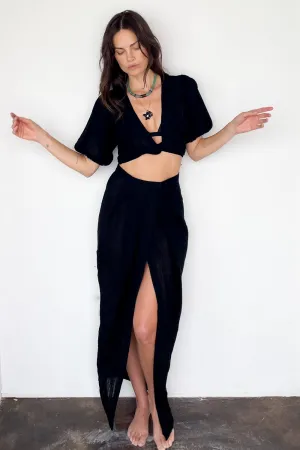 Pleated Sarong Skirt
