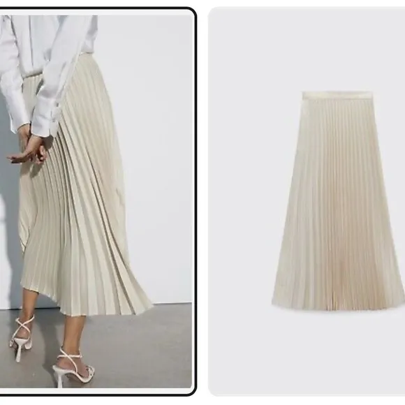 🤍PLEATED SATIN EFFECT SKIRT