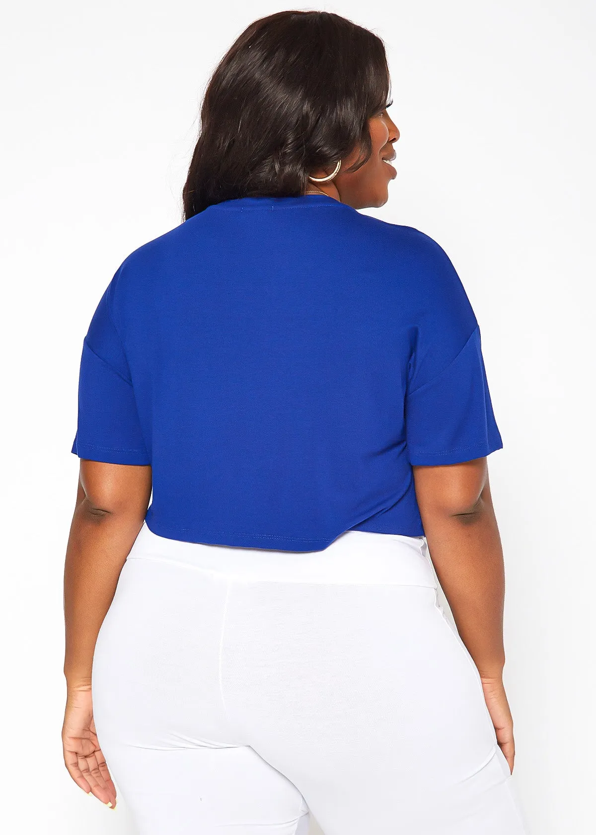 Plus Size Women's Printed Crop Top