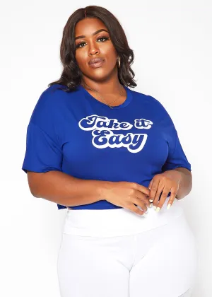 Plus Size Women's Printed Crop Top
