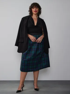 Plus Tartan Midi Skirt