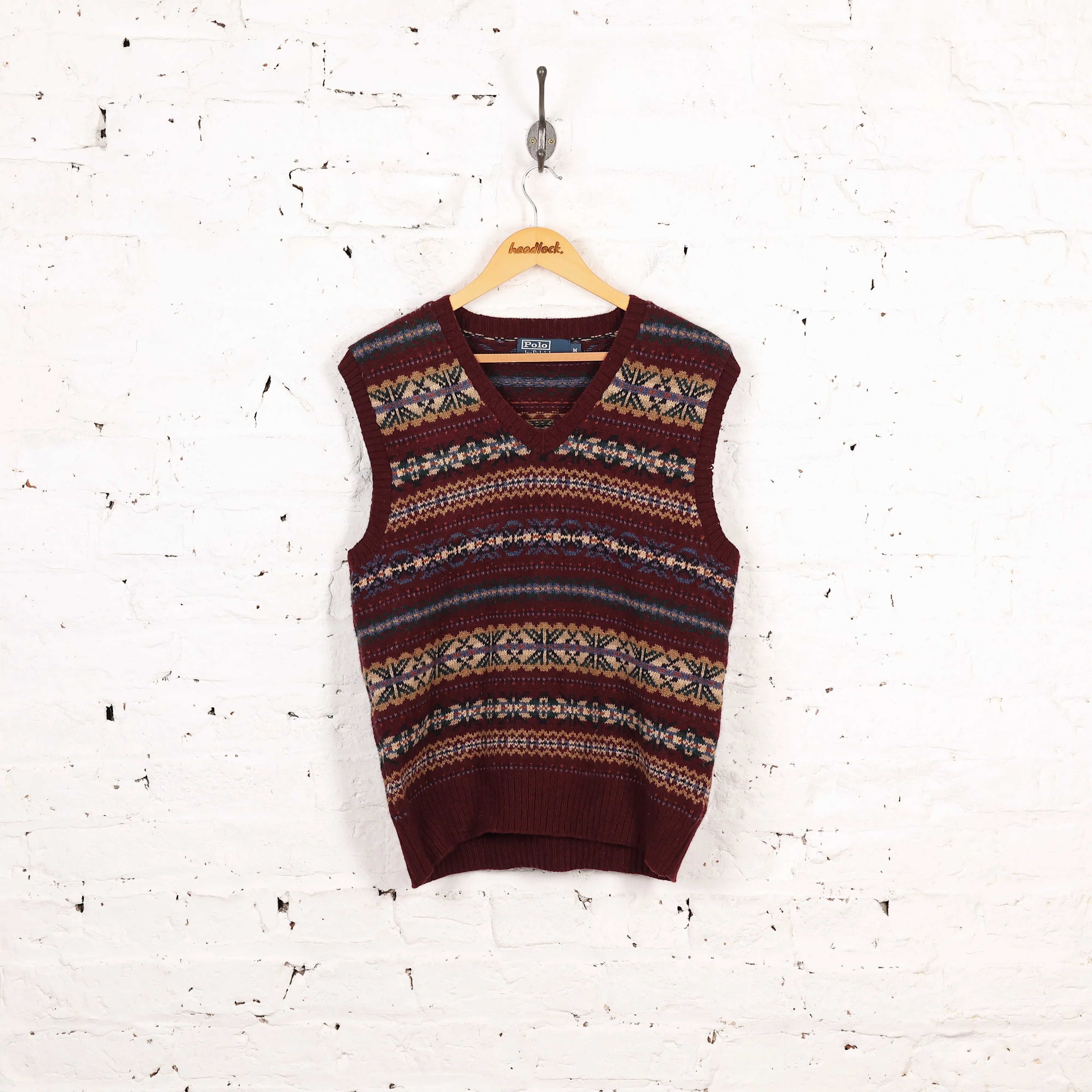 Polo Ralph Lauren Pattern Knit Tank Top - Maroon - M