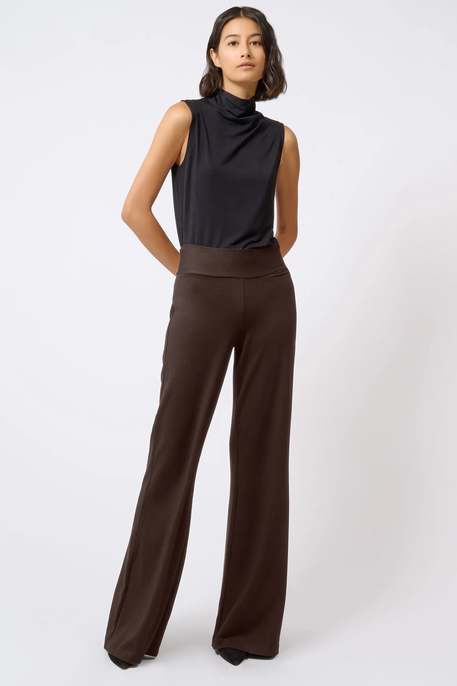 Ponte Wide Leg - Espresso