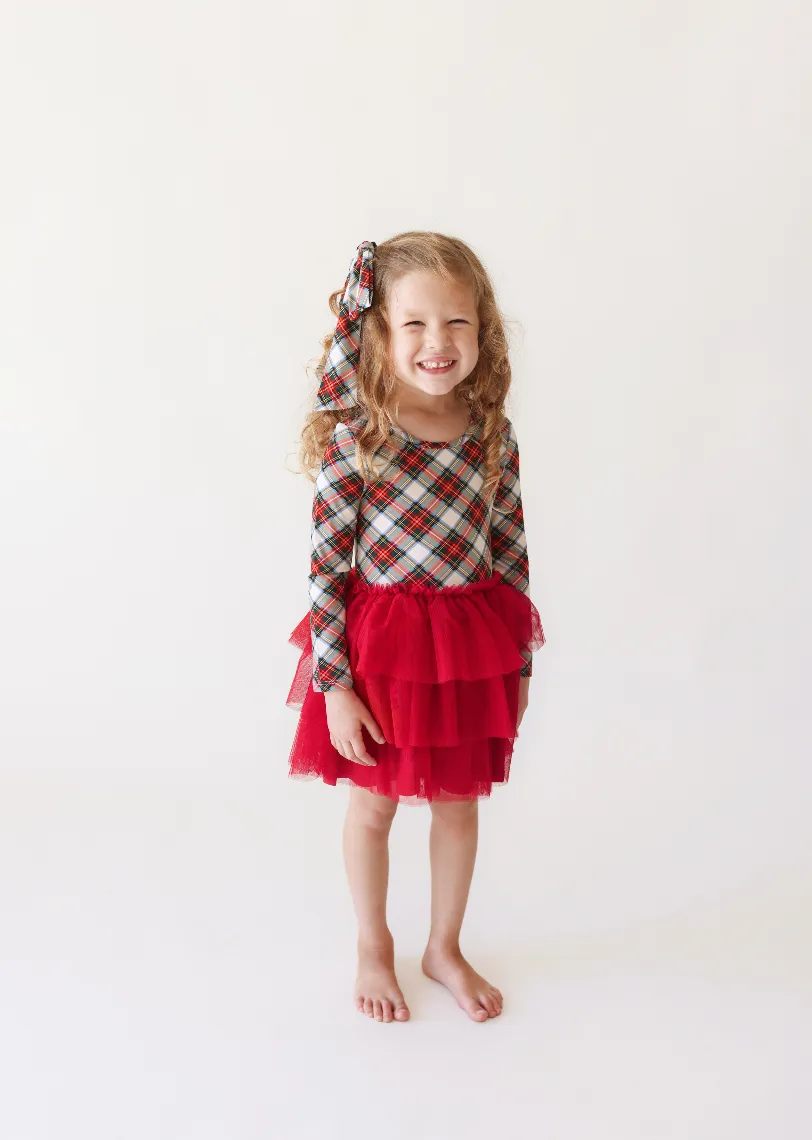 Posh Peanut Long Sleeve Girls Tulle Dress in Marqui