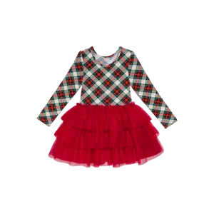 Posh Peanut Long Sleeve Girls Tulle Dress in Marqui