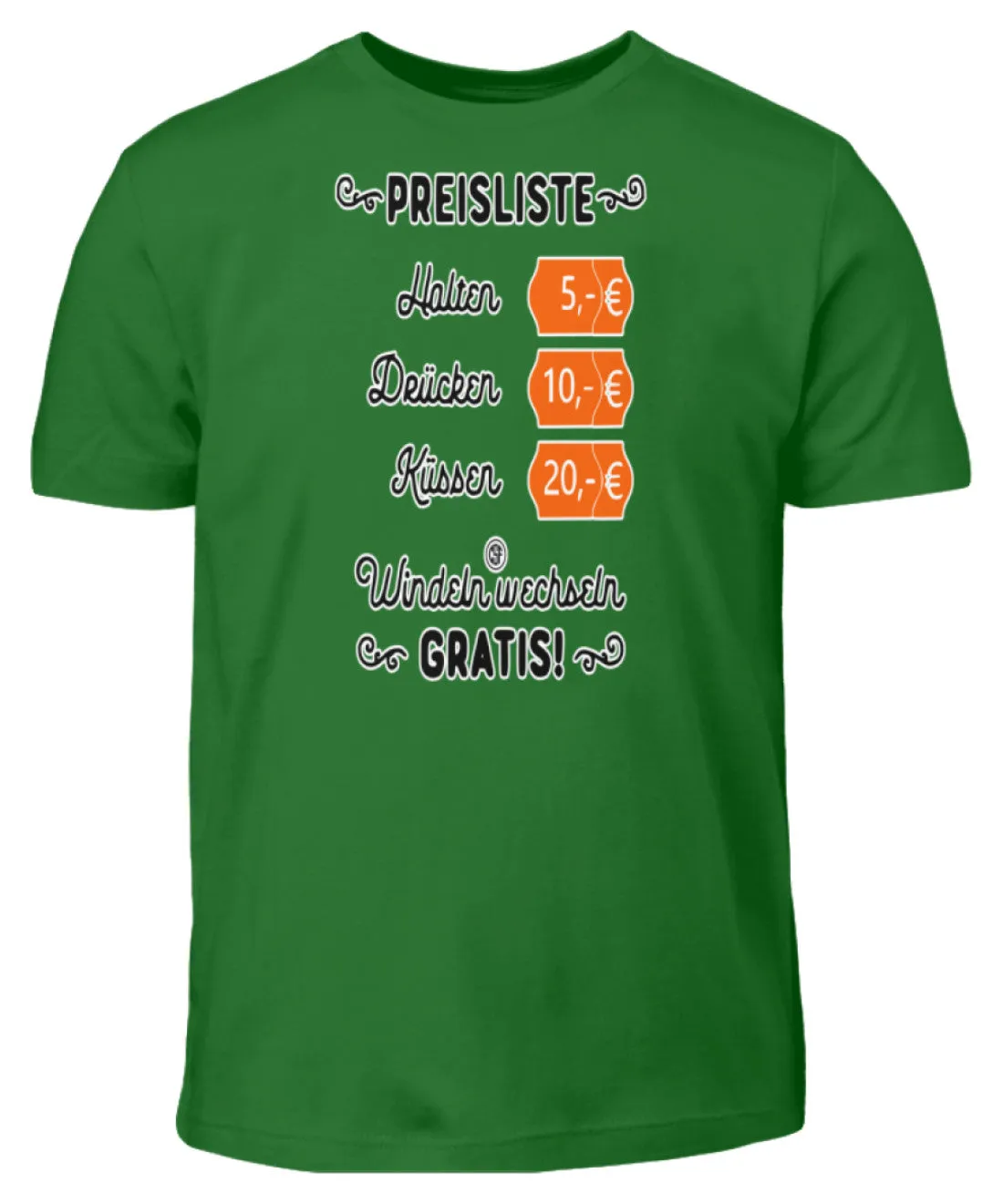 Preisliste Halten Drücken Küssen...  - Kinder T-Shirt