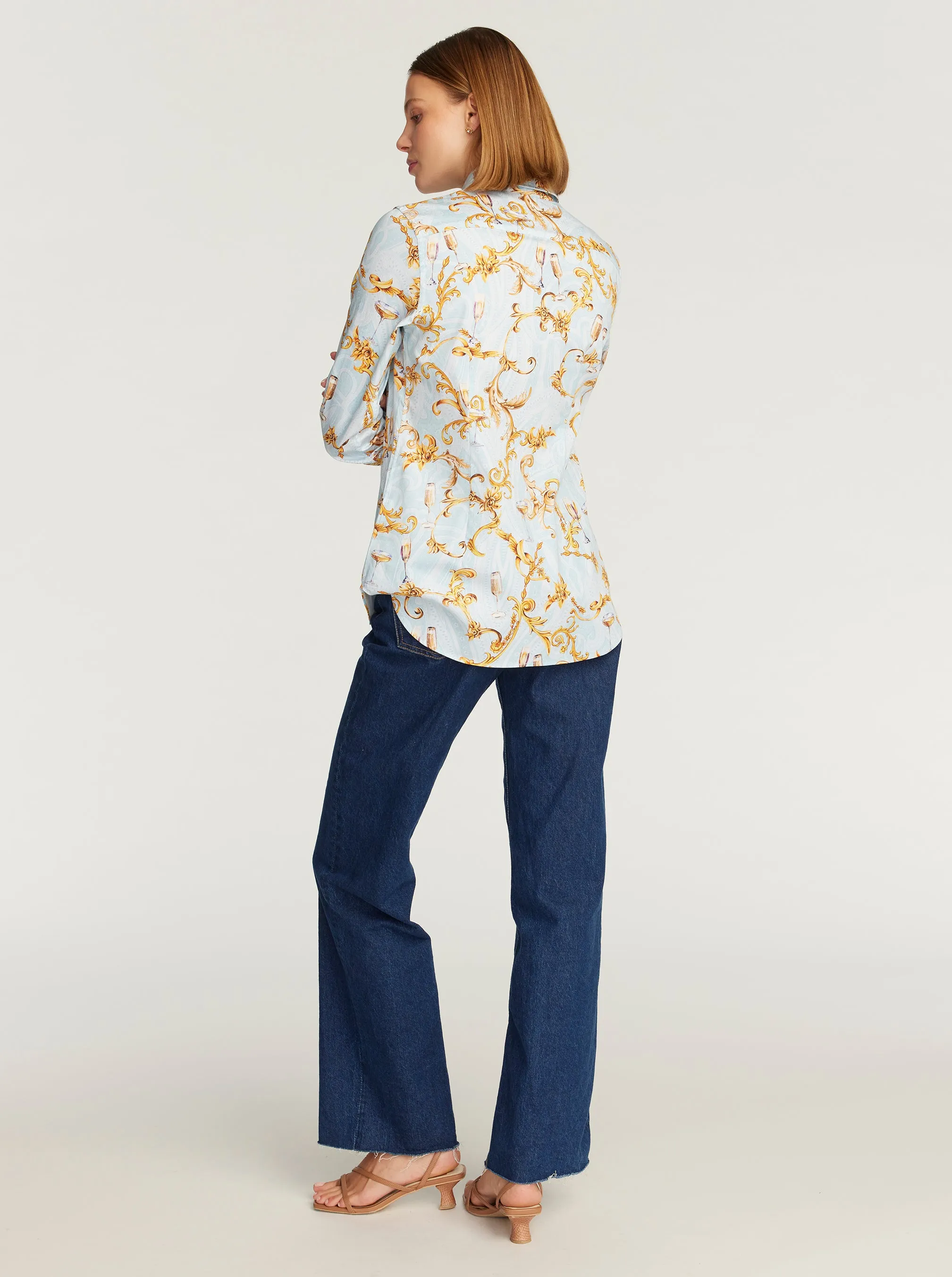 PRISCILLA LONG SLEEVE BUTTON DOWN SHIRT
