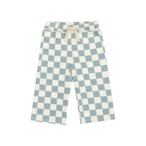 Puffy Oversized Wide Leg Pant  - Checkerboard Gray Mist