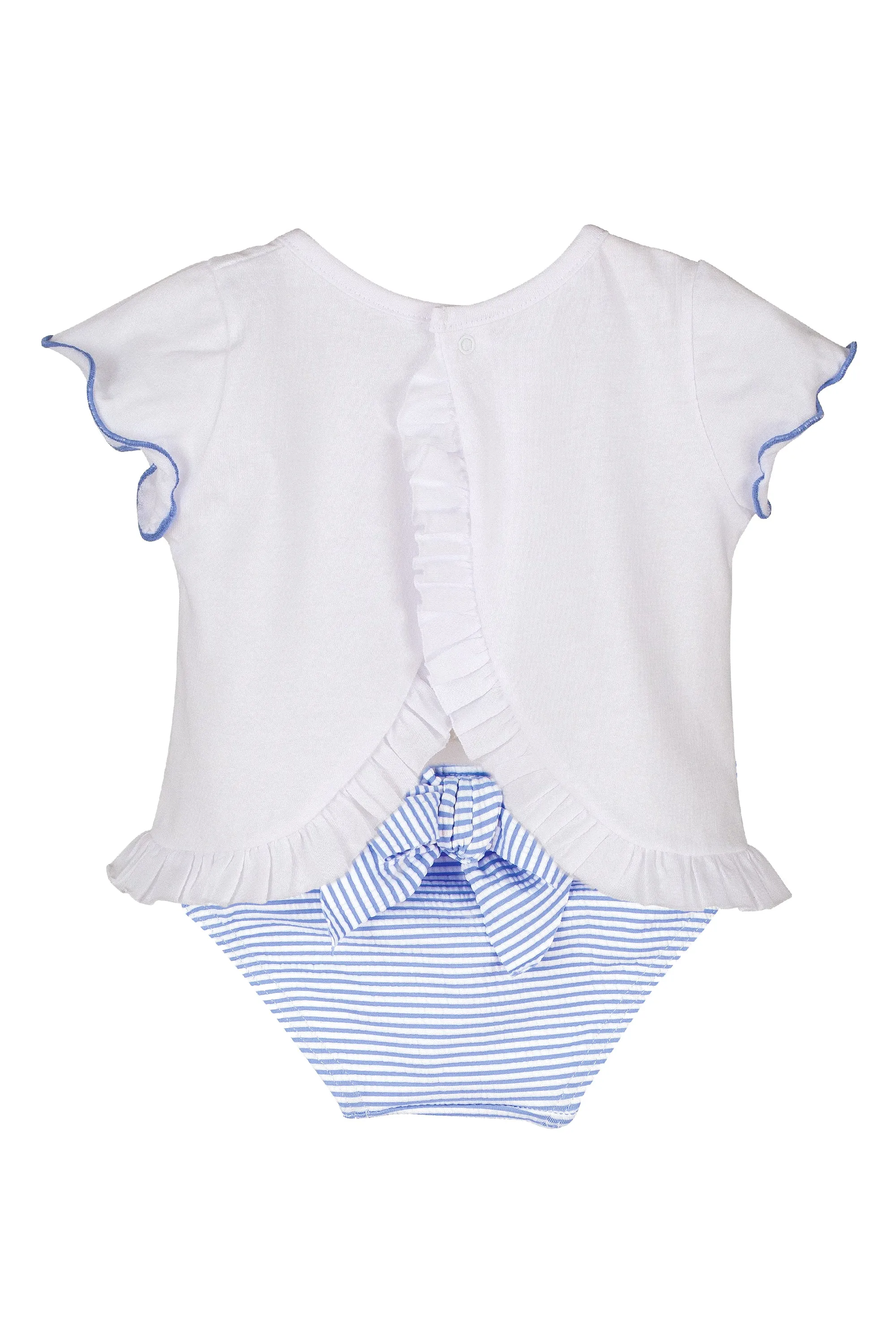"Coral" Blue Striped Swimwear
