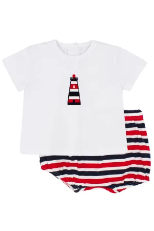 "Killian" Red & Navy Stripe T-Shirt & Jam Pants
