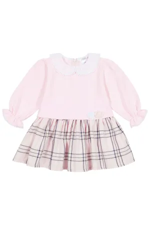 "Milana" Pale Pink Tartan Dress