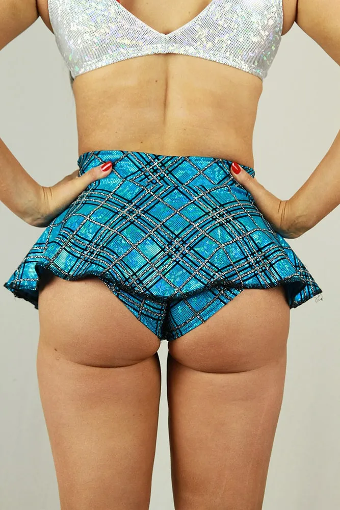 Rarr Mid Waisted Skort - Blue Tartan