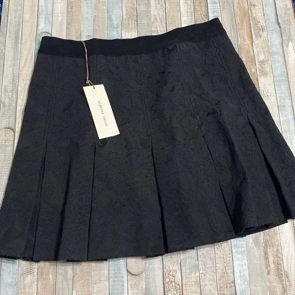 Rebecca Taylor Floral Texture Pleated Skirt