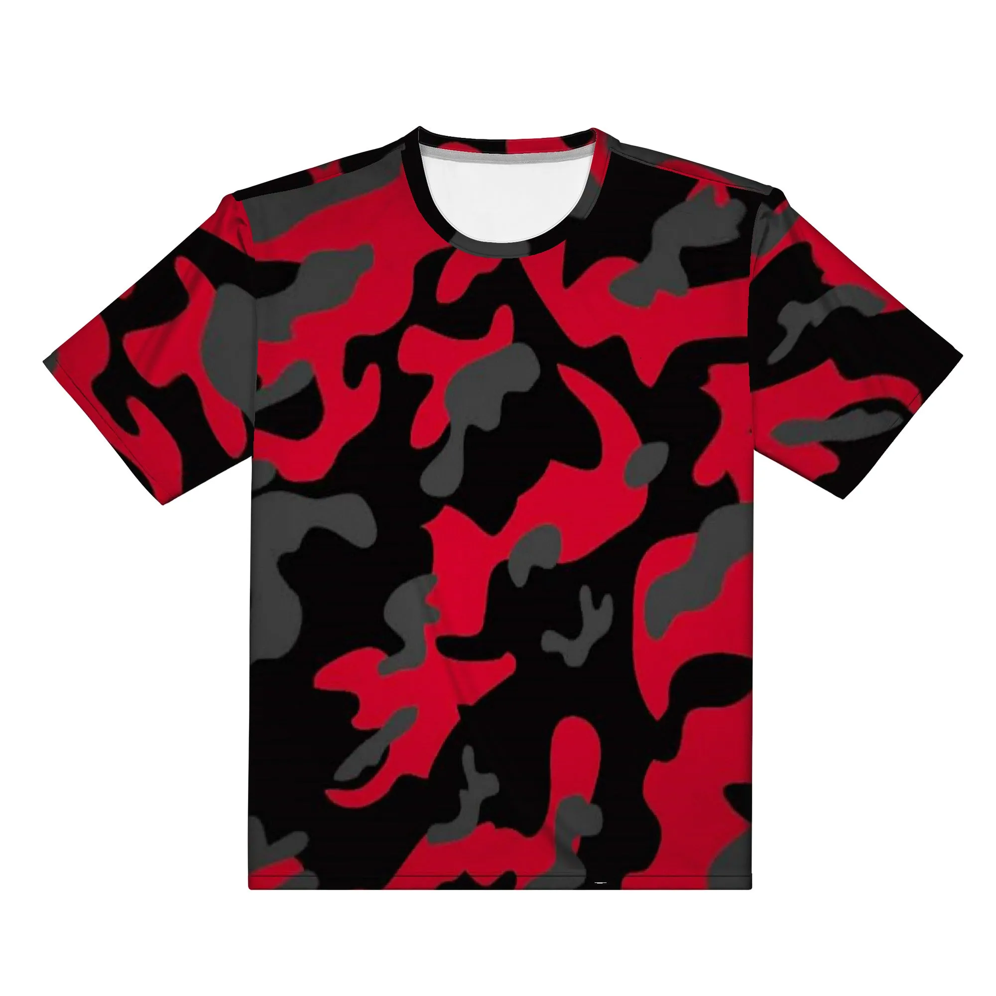 Red Black Grey Camo Men's/Unisex  All Over Print T-Shirt