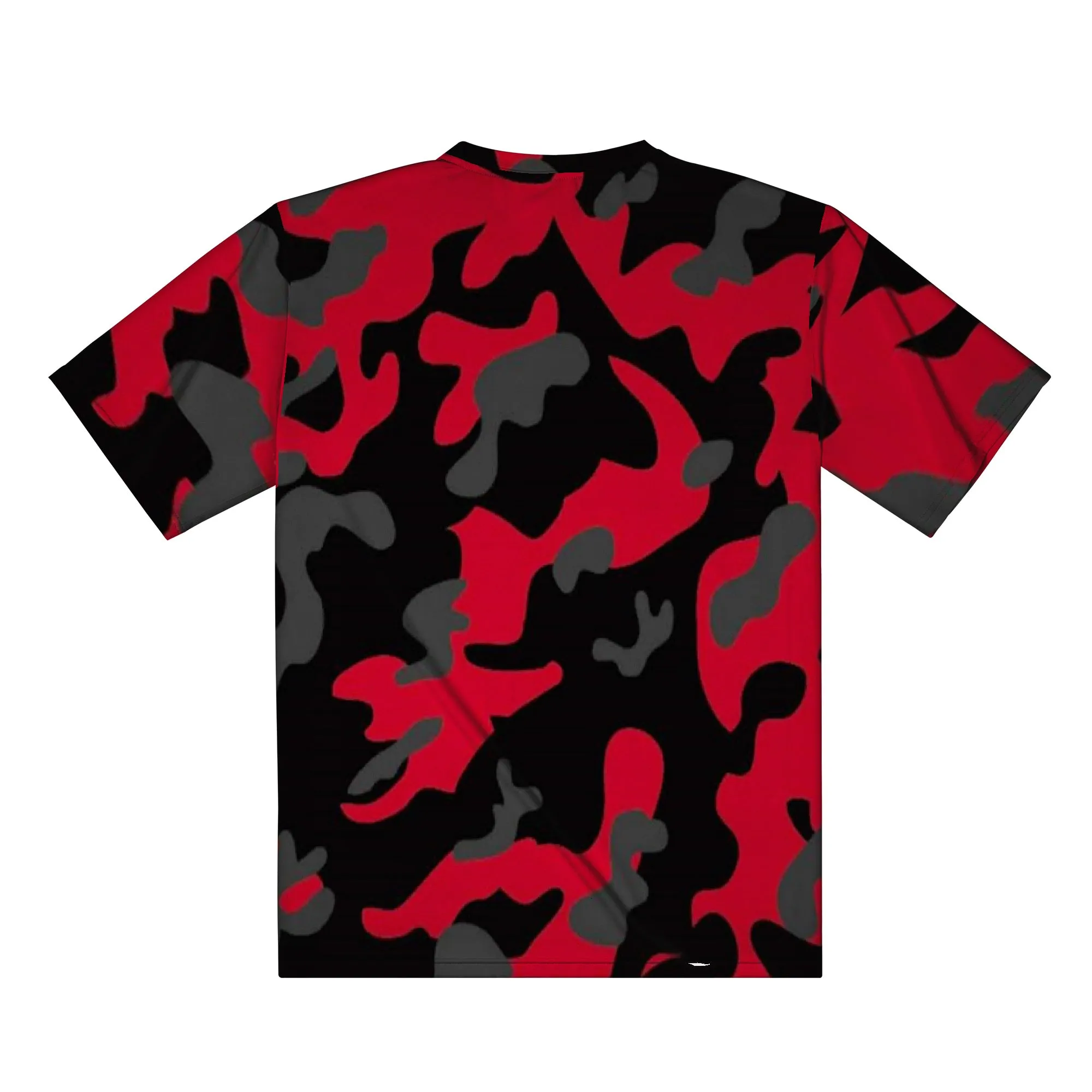 Red Black Grey Camo Men's/Unisex  All Over Print T-Shirt