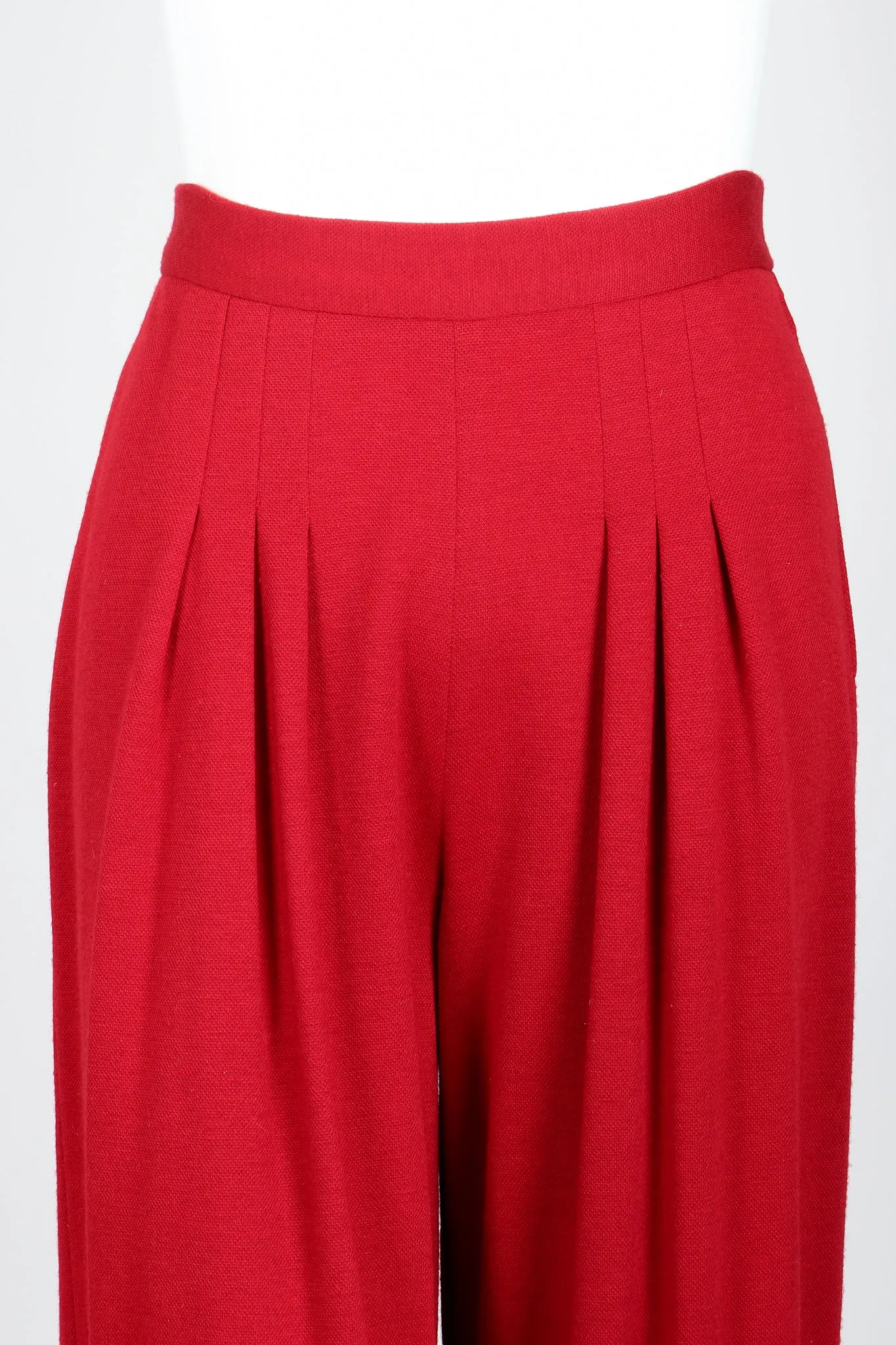 Red Knit Cape Coat & Pant Set