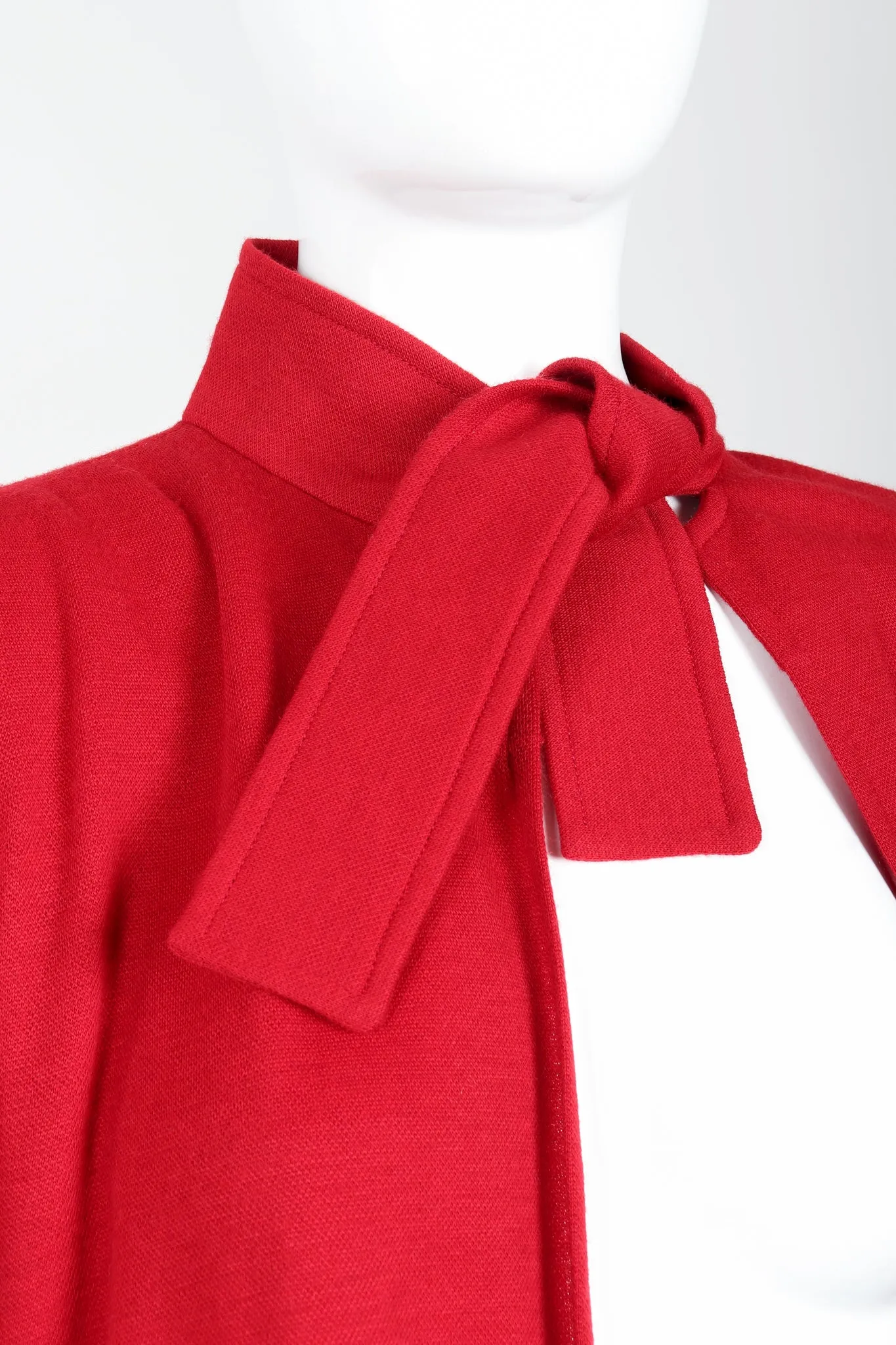 Red Knit Cape Coat & Pant Set