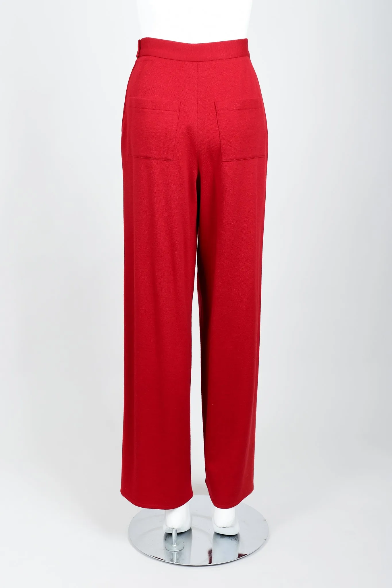 Red Knit Cape Coat & Pant Set