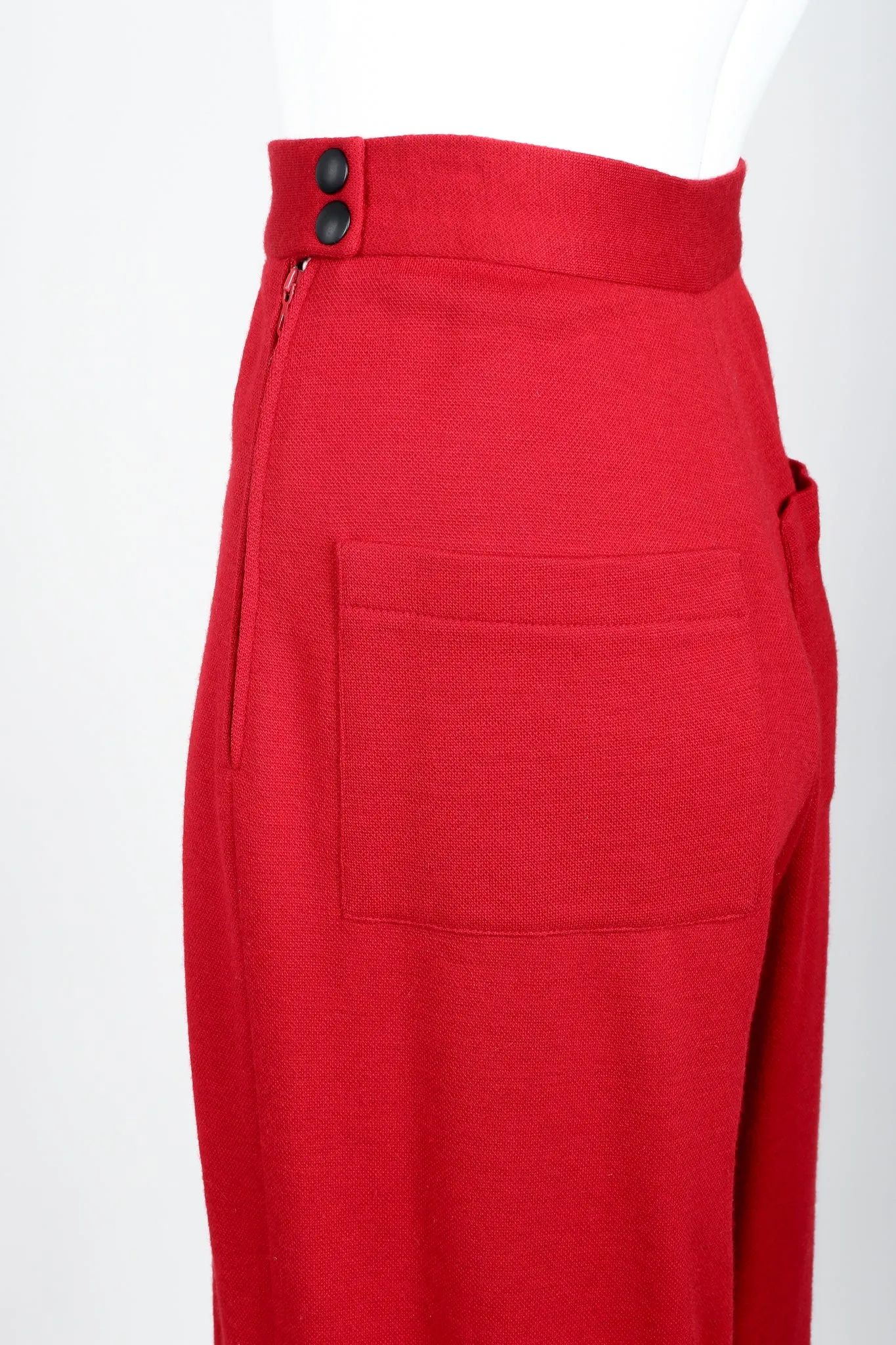 Red Knit Cape Coat & Pant Set