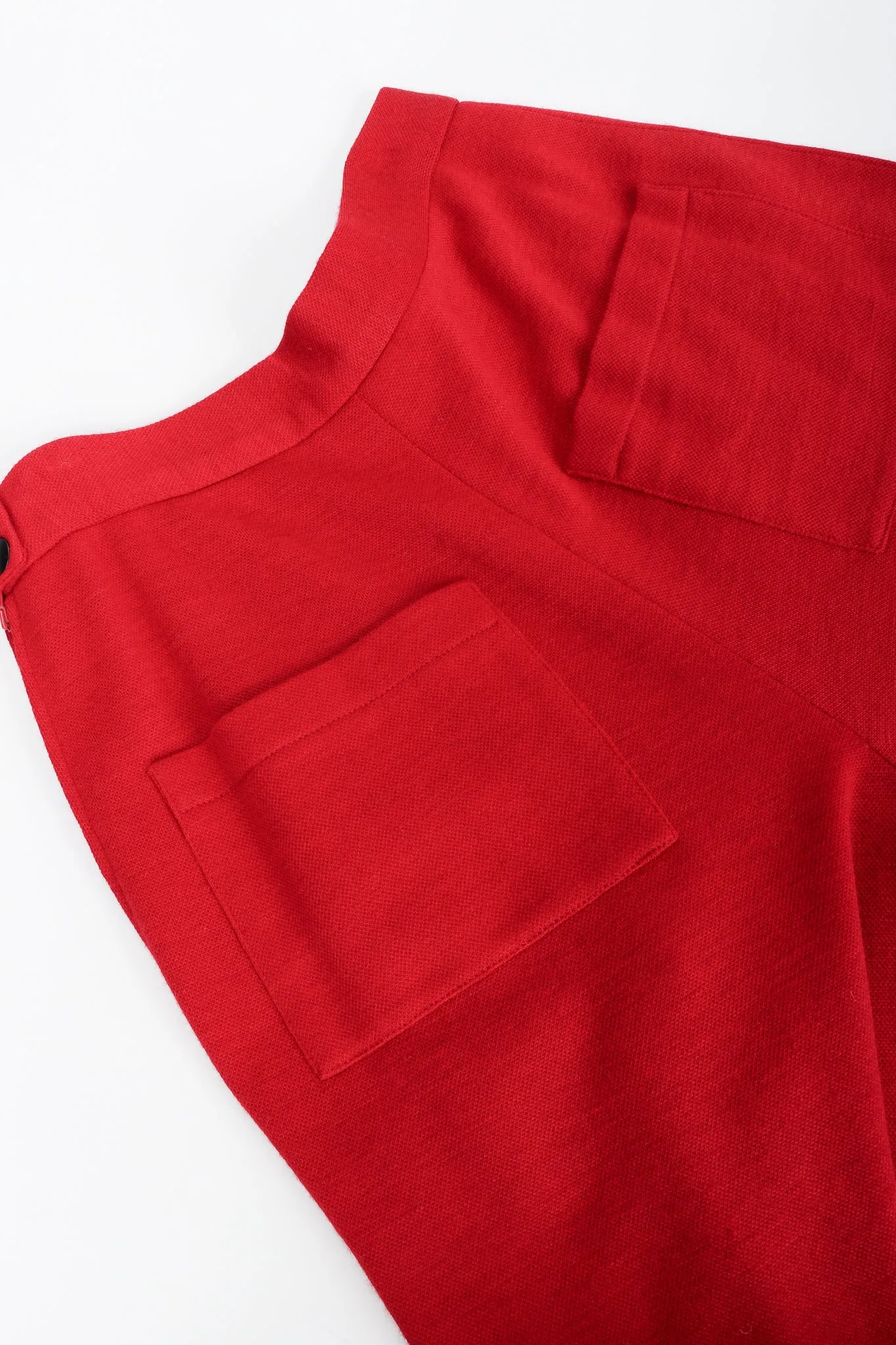Red Knit Cape Coat & Pant Set