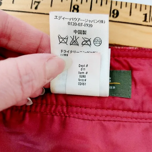 Red Plaid Wool Wrap Maxi Skirt size 8 Petite Eddie Bauer Wool #5289 Christmas‎