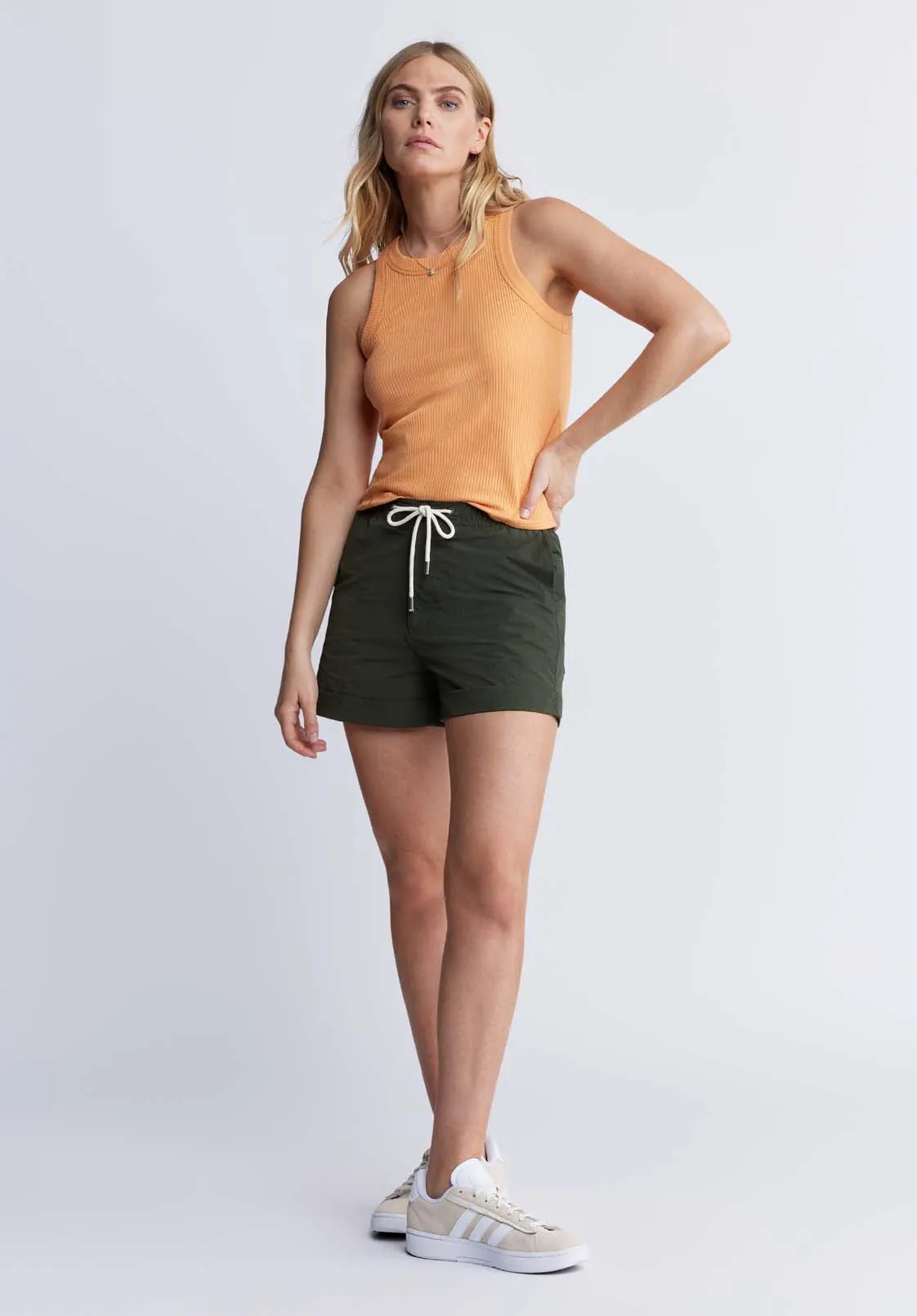 Regine Women’s Ribbed Tank Top in Tangerine - KT0119P