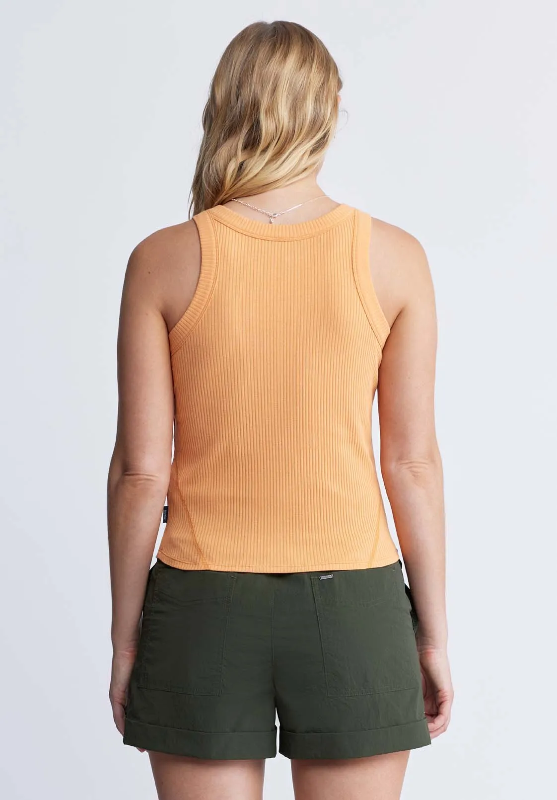 Regine Women’s Ribbed Tank Top in Tangerine - KT0119P