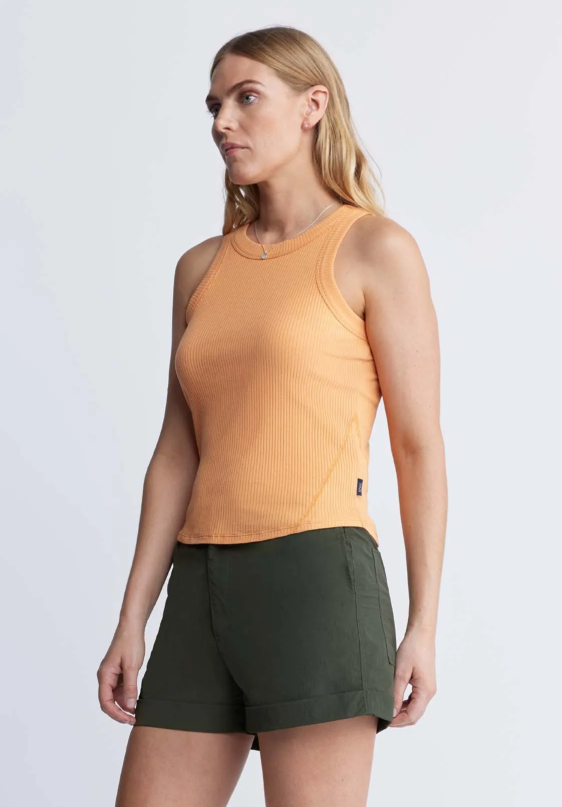 Regine Women’s Ribbed Tank Top in Tangerine - KT0119P