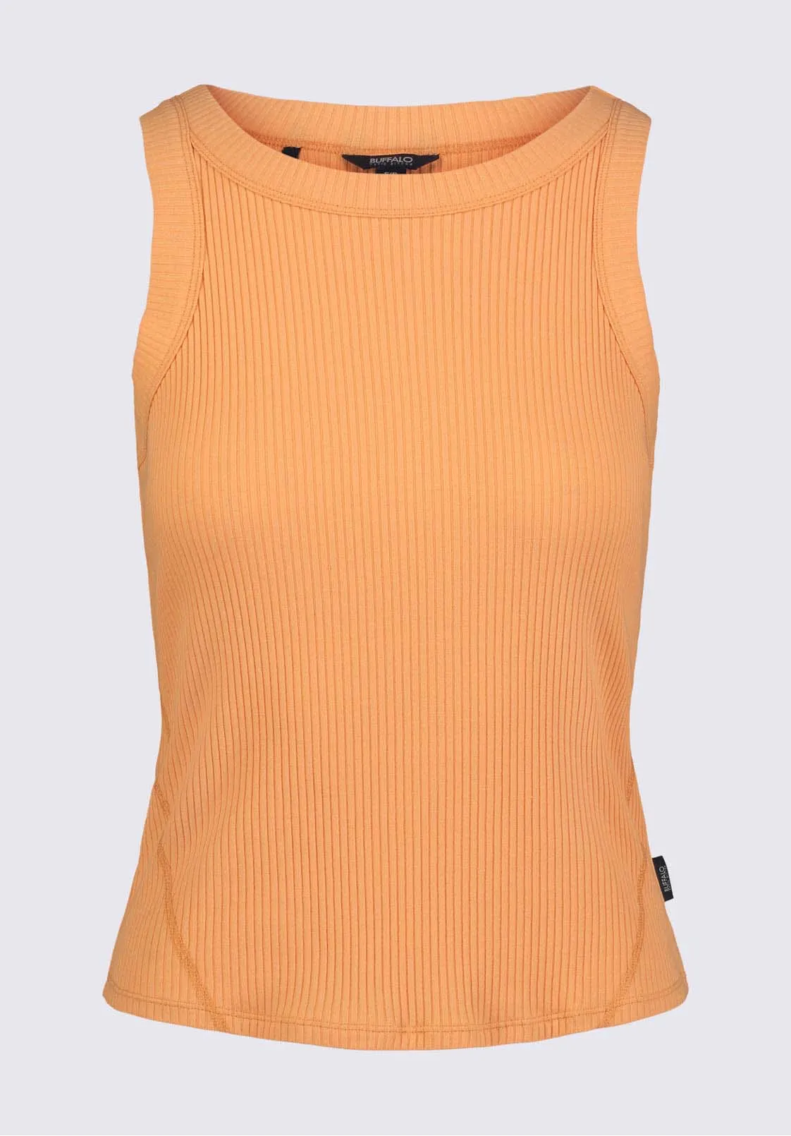 Regine Women’s Ribbed Tank Top in Tangerine - KT0119P