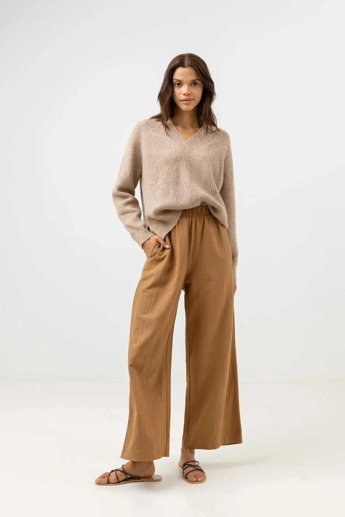RHYTHM SUNRISE WIDE LEG PANT TAN