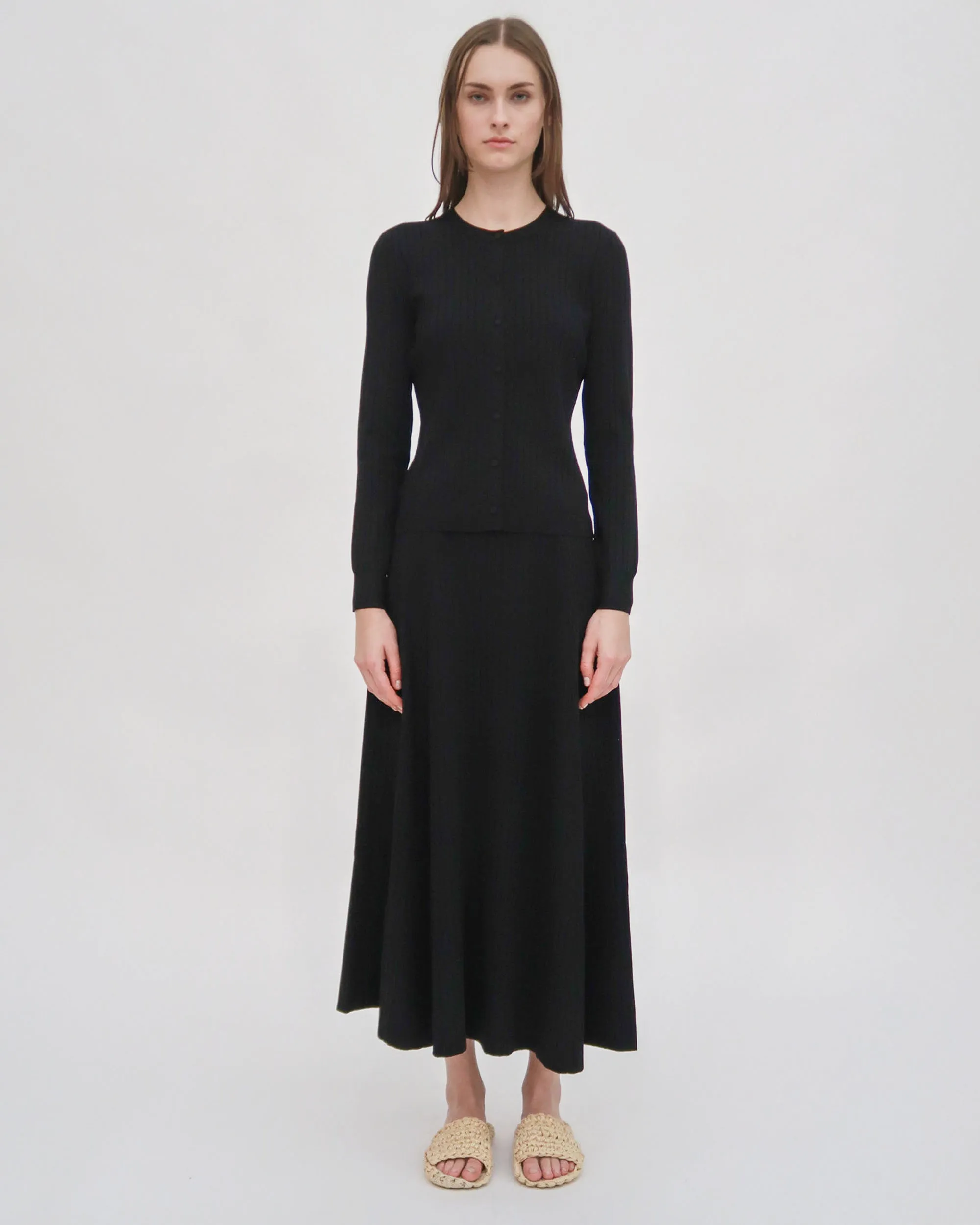 RIB FITTED CARDIGAN