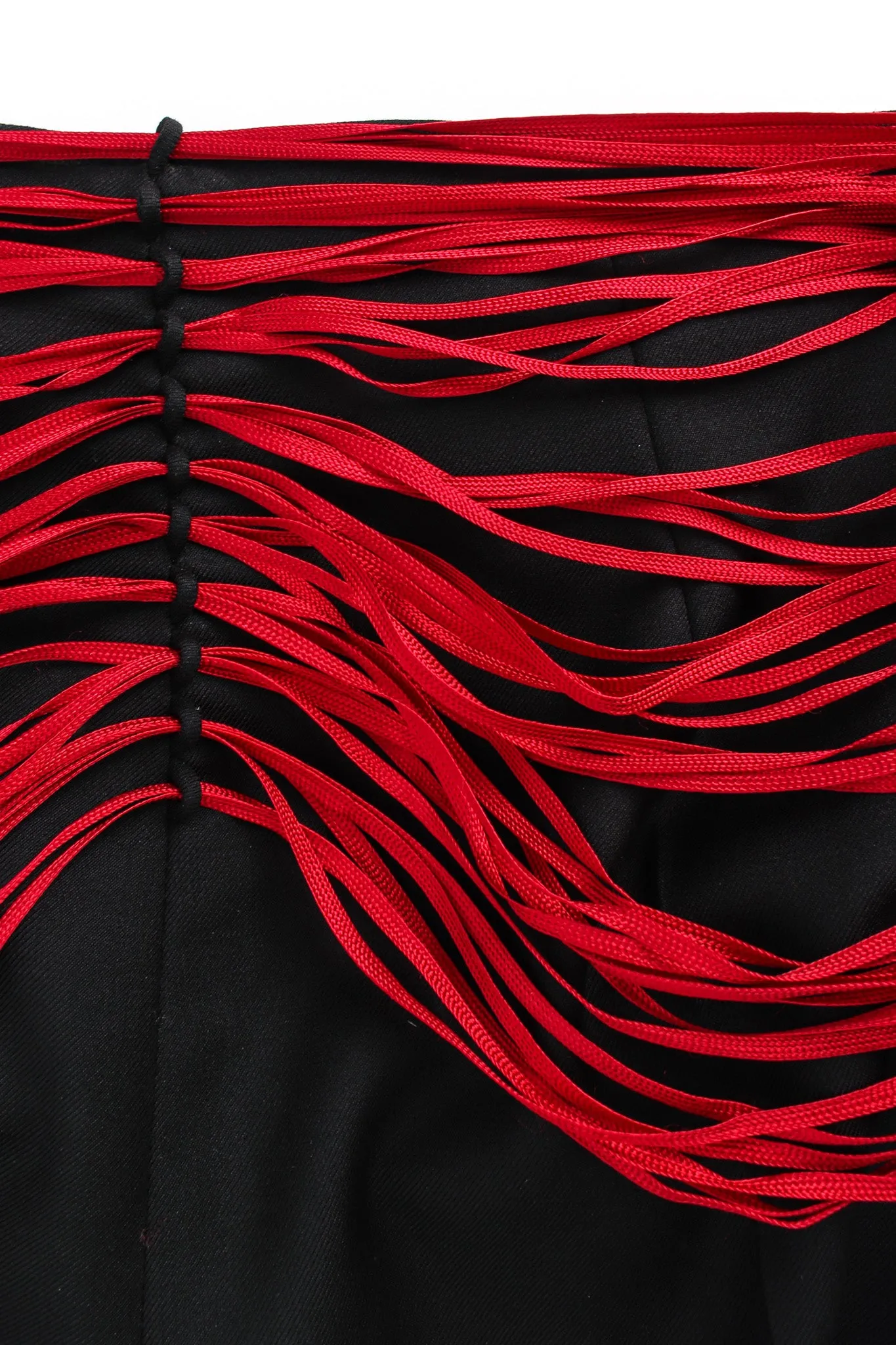 Ribbon Beaded Buckle Wool Pant