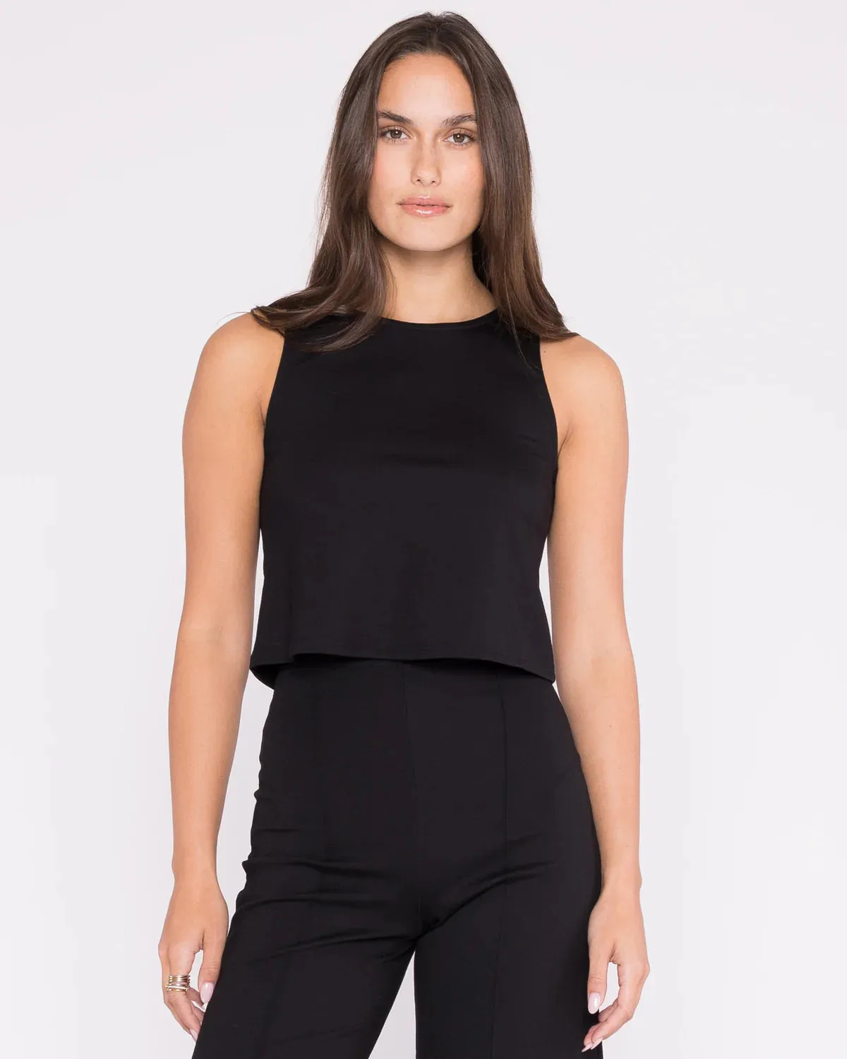 Ripley Rader Black Ponte Knit Tank Top