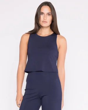 Ripley Rader Navy Ponte Knit Tank Top