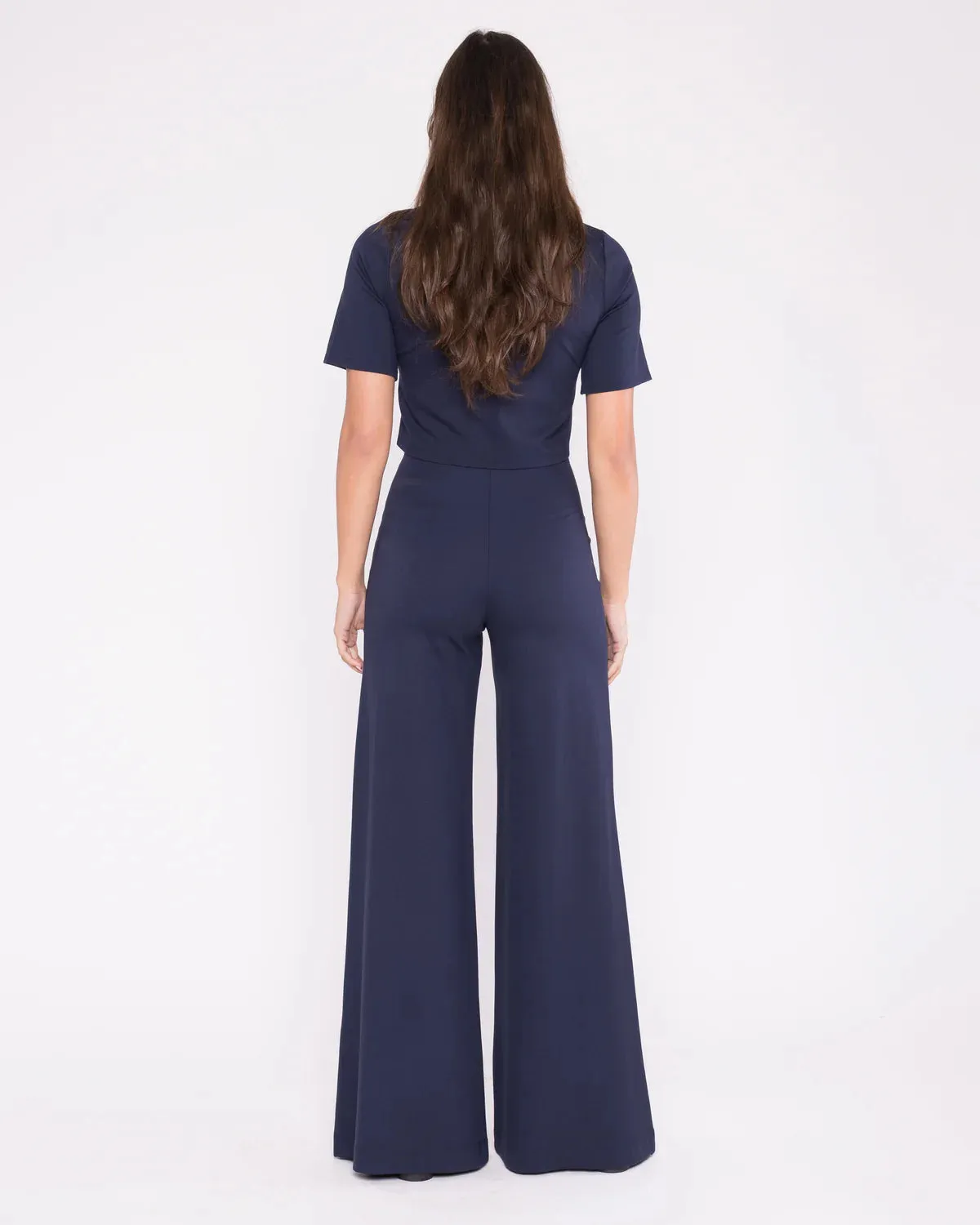 Ripley Rader Navy Ponte Knit Wide Leg Pant