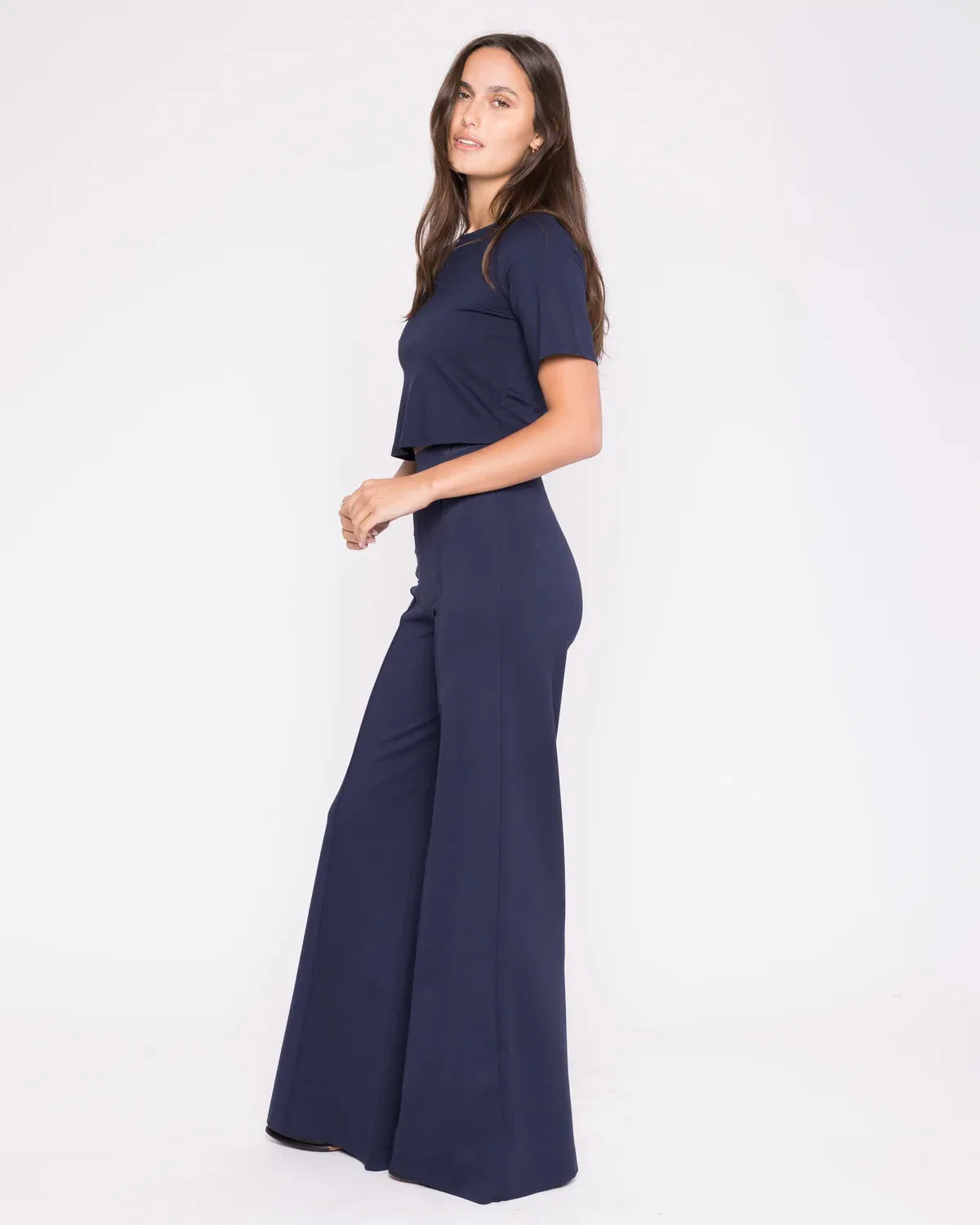 Ripley Rader Navy Ponte Knit Wide Leg Pant