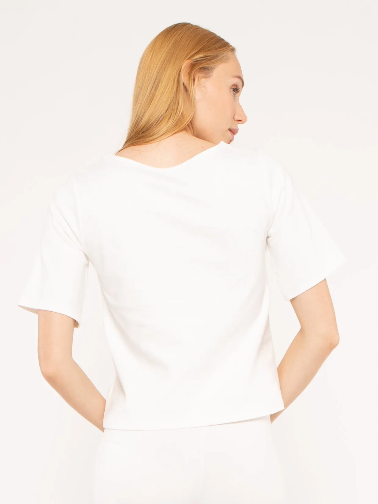 Ripley Rader Off-White Ponte Knit Short Sleeve Top Extended