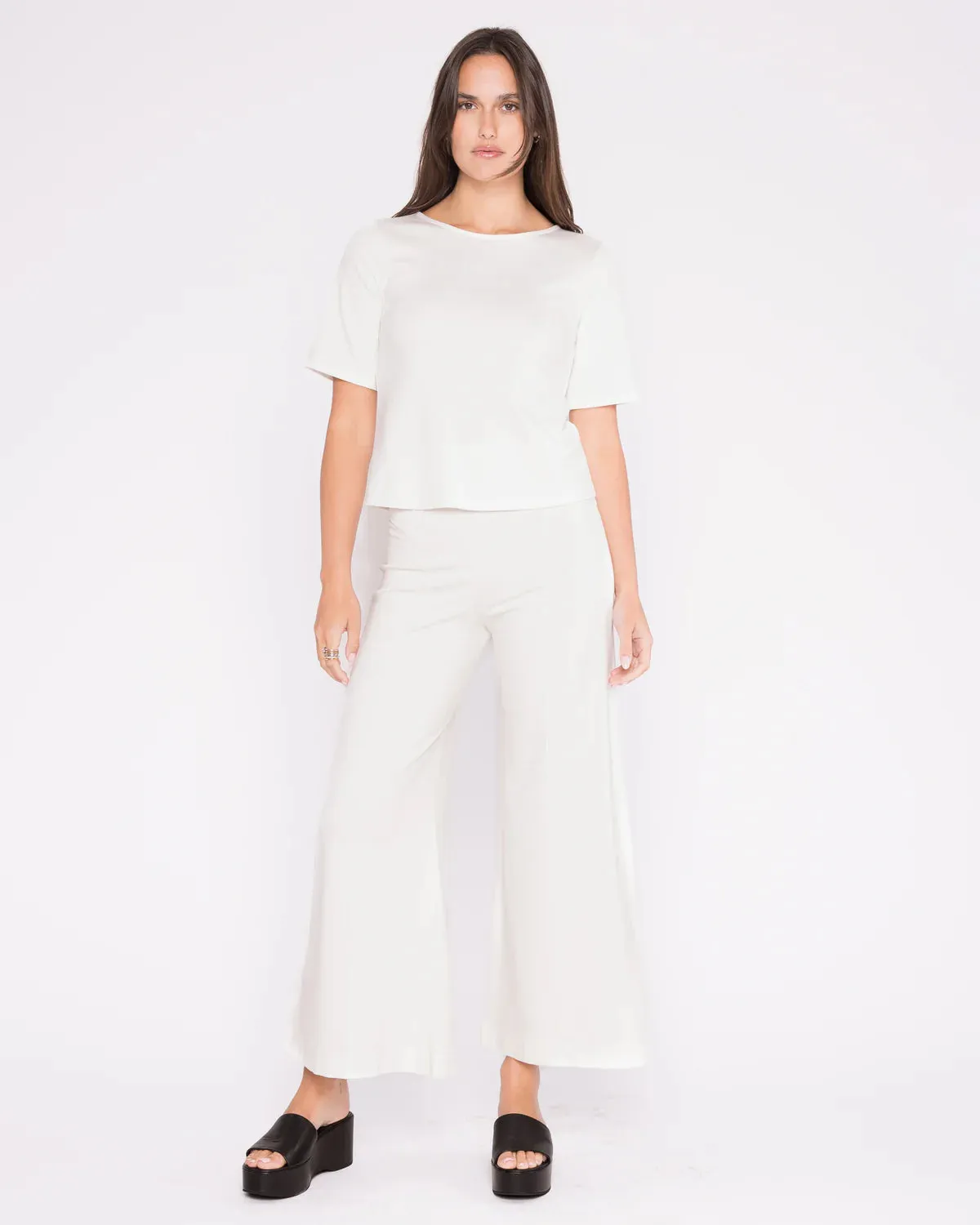 Ripley Rader Off-White Ponte Knit Short Sleeve Top Extended