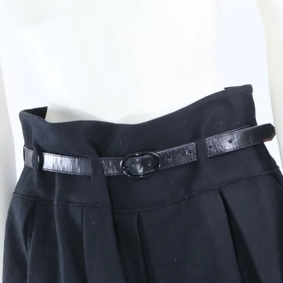 ROBERT RODRIGUEZ Black Cut Out Belted Midi Skirt
