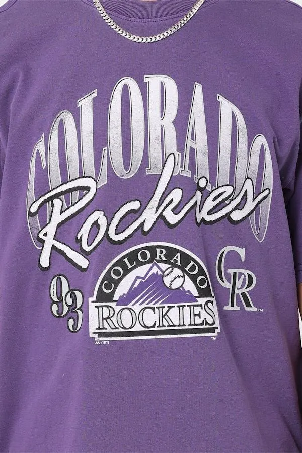 Rockies Script Arch Tee | Faded Purple