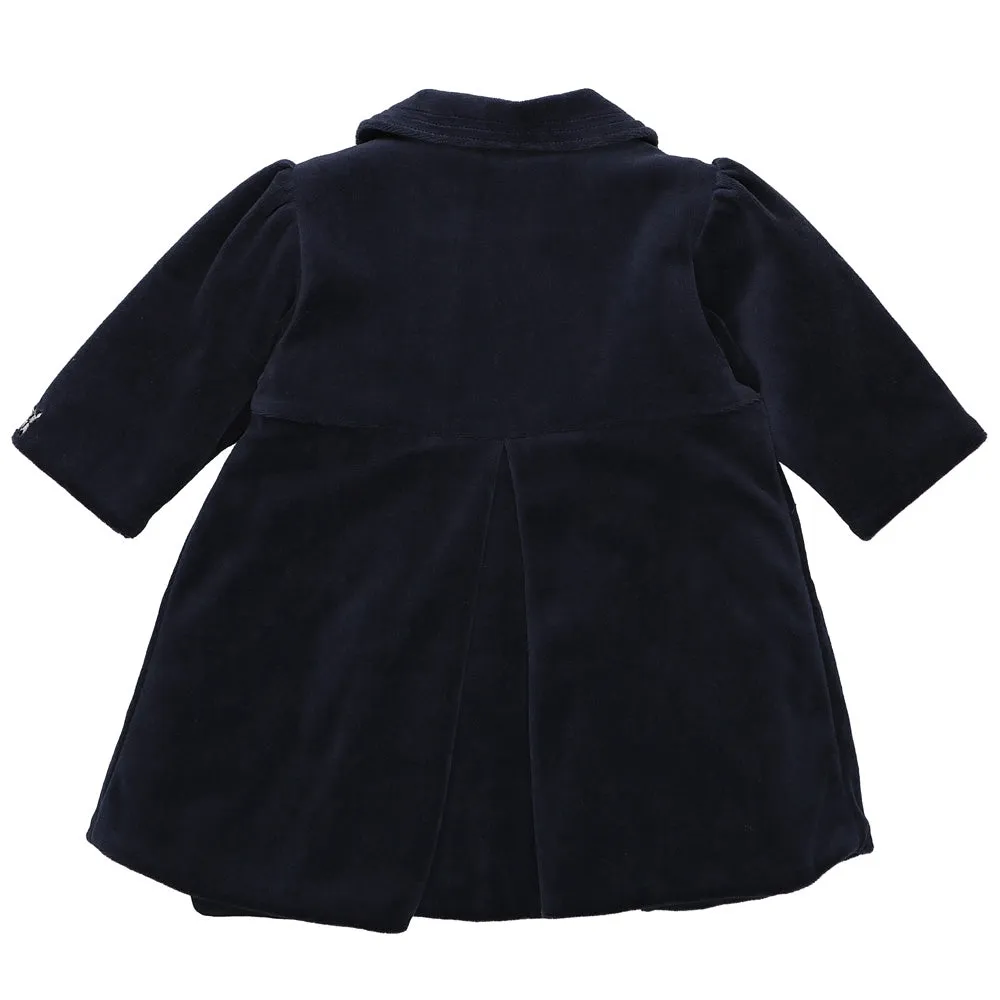 Rosanna Navy Velour Girls Coat & Hat Set