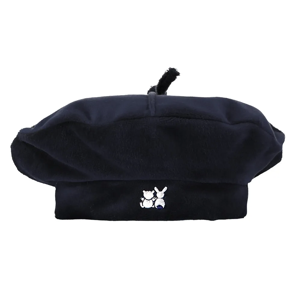 Rosanna Navy Velour Girls Coat & Hat Set