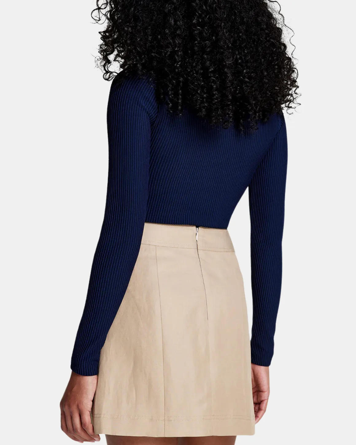 Ruffle Polo Knit Top