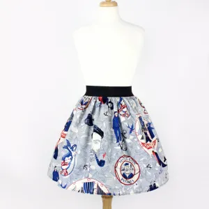 Sailor Jerry Rockabilly Nautical Pleated Skirt  #PS-J111