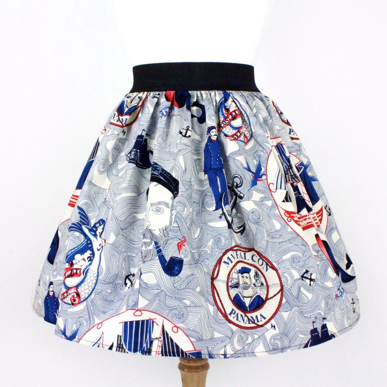 Sailor Jerry Rockabilly Nautical Pleated Skirt  #PS-J111