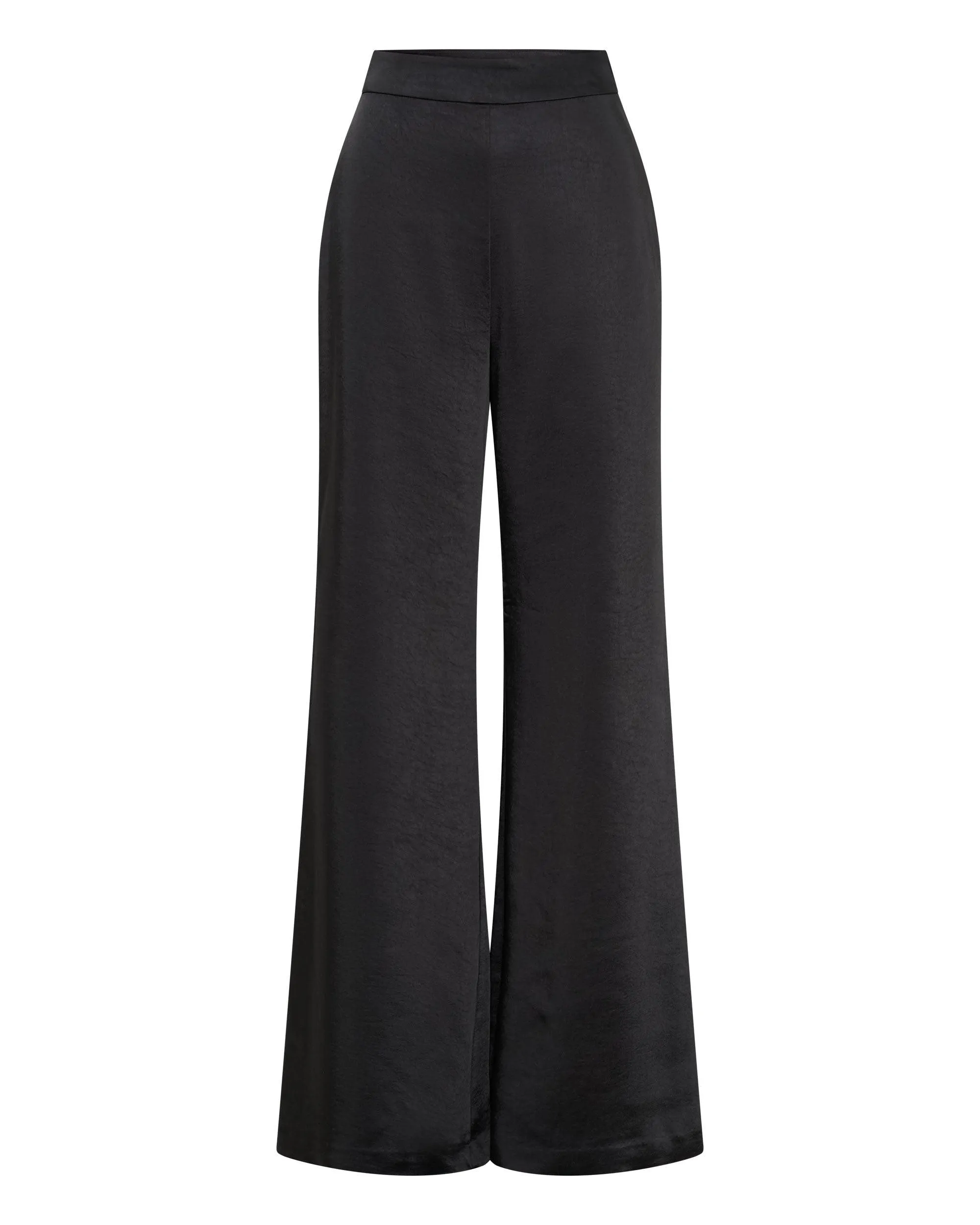 SATIN FLARE TROUSER | BLACK