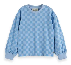 Scotch & Soda Velour Checkerboard Crewneck