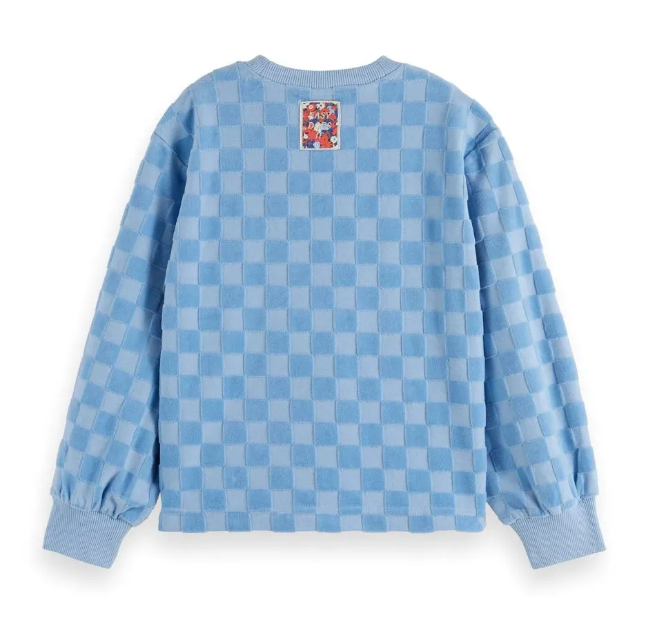 Scotch & Soda Velour Checkerboard Crewneck