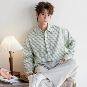 Seersucker Striped Long-Sleeve Shirt
