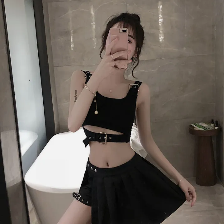 Sexy camisole   pleated skirt yc22342